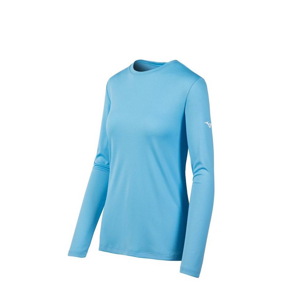 Mizuno Women's Long Sleeve T-Shirts Light Blue (530044-SEX)